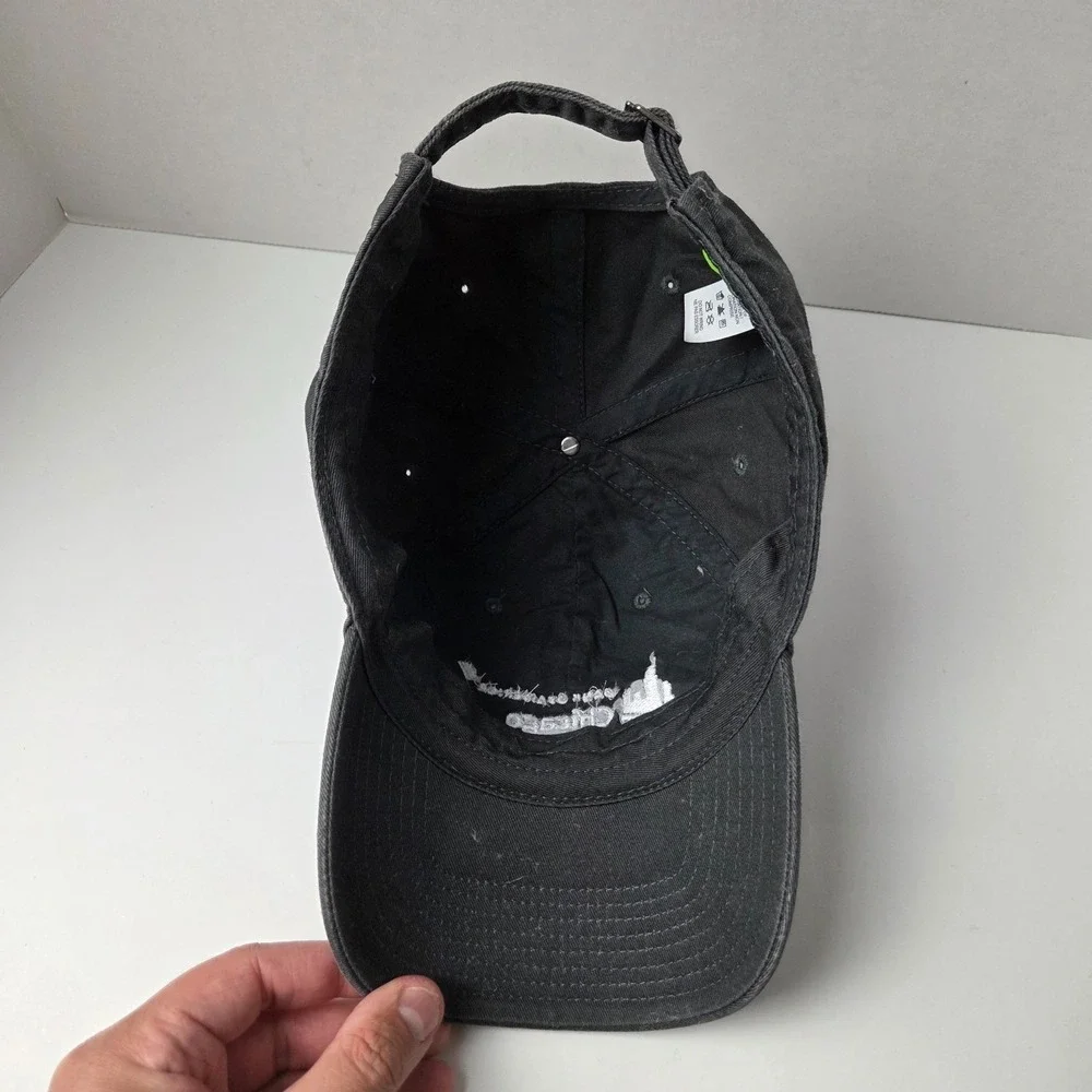 Vintage Nike Bank Of America Chicago Marathon Running Hat Cap Black Adjustable